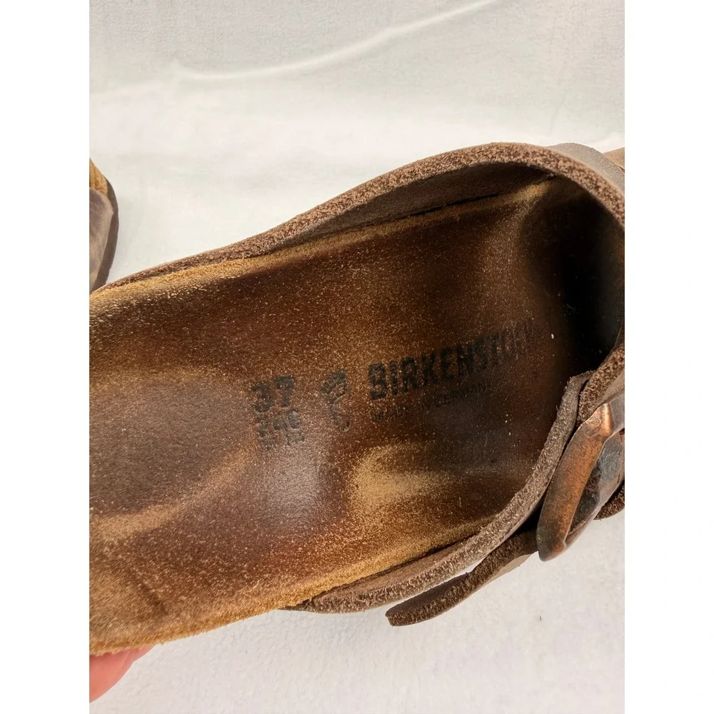 Birkenstock Arizona Tobacco Brown Oiled Leather Sandals Womens 37 L6 M4